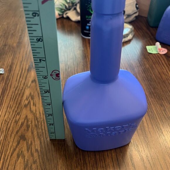 Maker's Mark Purple Blue hand painted decorative Bottle - Picture 6 of 6